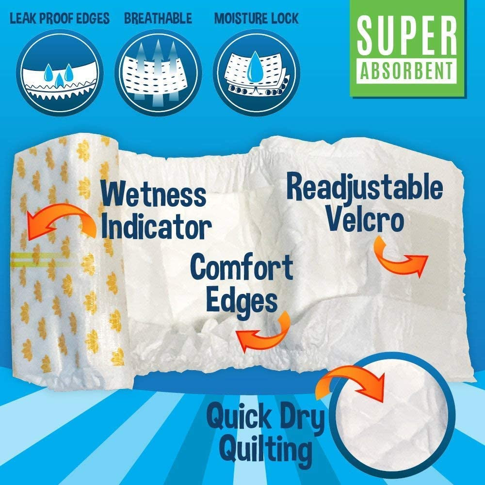 Super Absorbent Disposable Male Dog Diapers - Leak-Proof Pee Wraps for Small Breeds with Comfortable Adjustable Fit and Wetness Indicator - 20 Pack