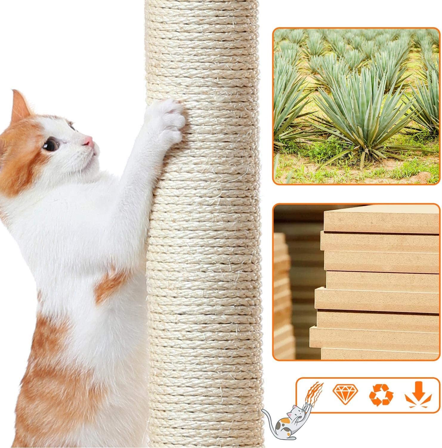 Delight Your Feline Friend with Our 34-Inch Multi-Level Cat Tree - The Ultimate Indoor Condo for Play, Scratch & Sleep!