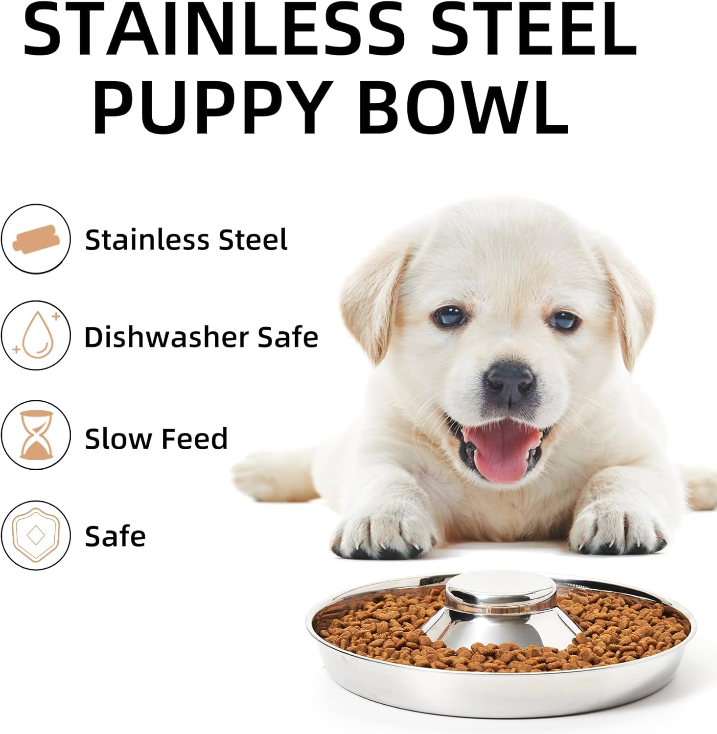 Premium Stainless Steel Dog Bowls Set of 2 - Perfect for Food and Water, Suitable for All Breeds