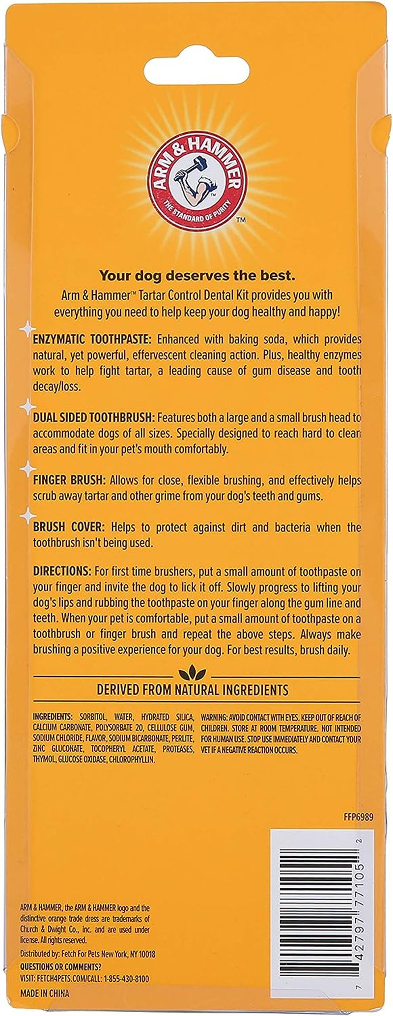 for Pets Tartar Control Dog Dental Care Kit, Dog Toothpaste Kit with Toothbrush and Finger Brush for Oral Hygiene and Fresh Breath Care, Banana Mint Flavor, 2.5 Oz, 3-Piece Kit