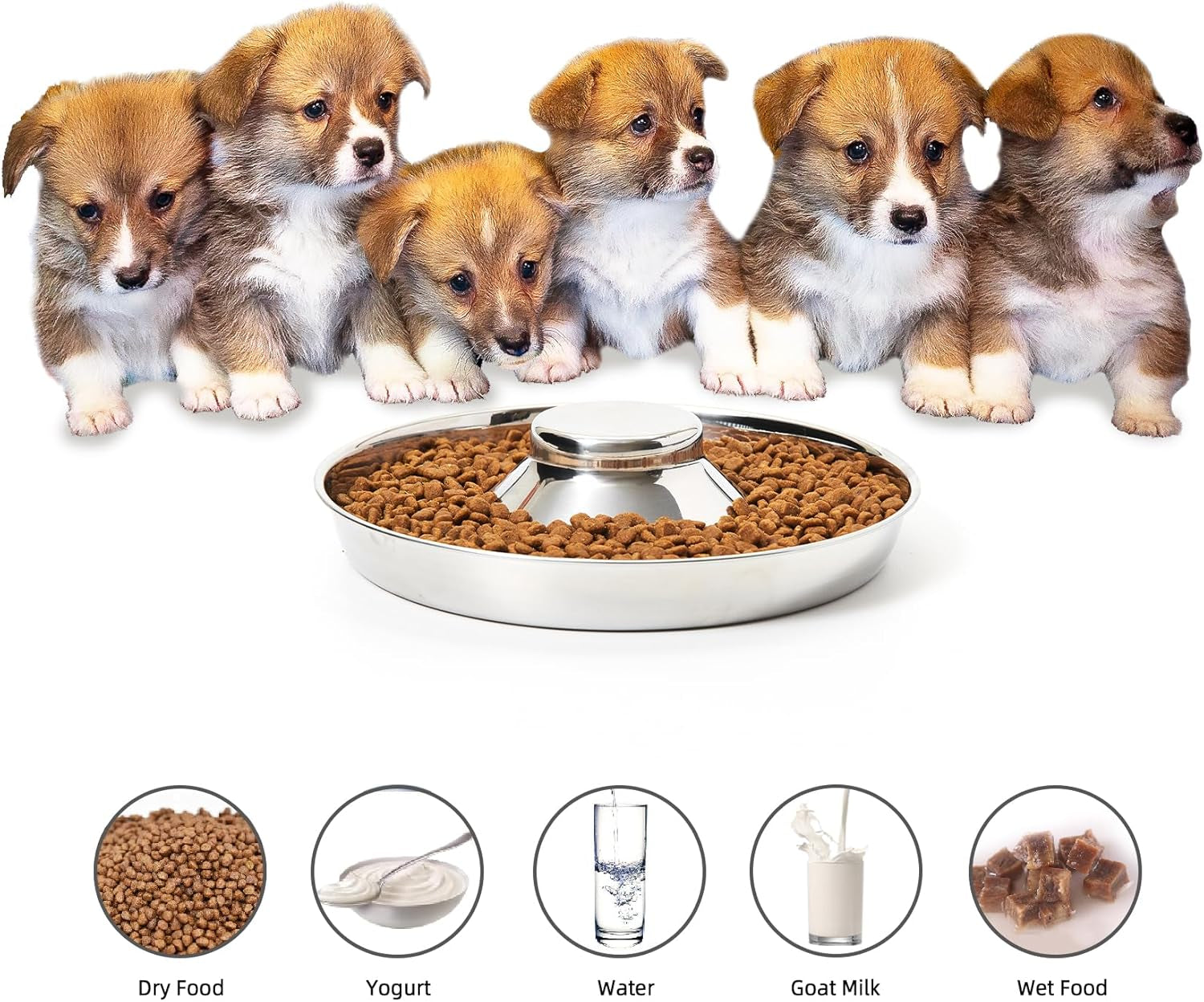 Premium Stainless Steel Dog Bowls Set of 2 - Perfect for Food and Water, Suitable for All Breeds