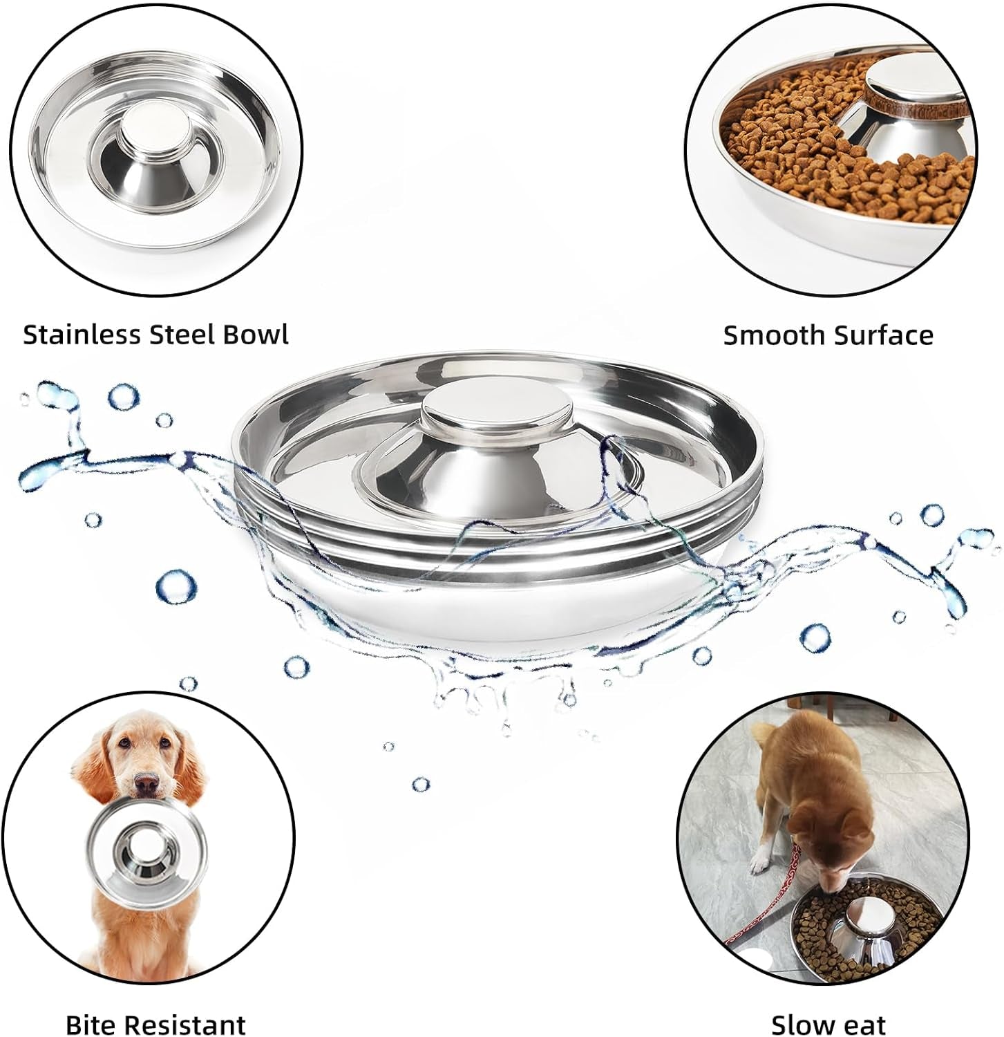 Premium Stainless Steel Dog Bowls Set of 2 - Perfect for Food and Water, Suitable for All Breeds