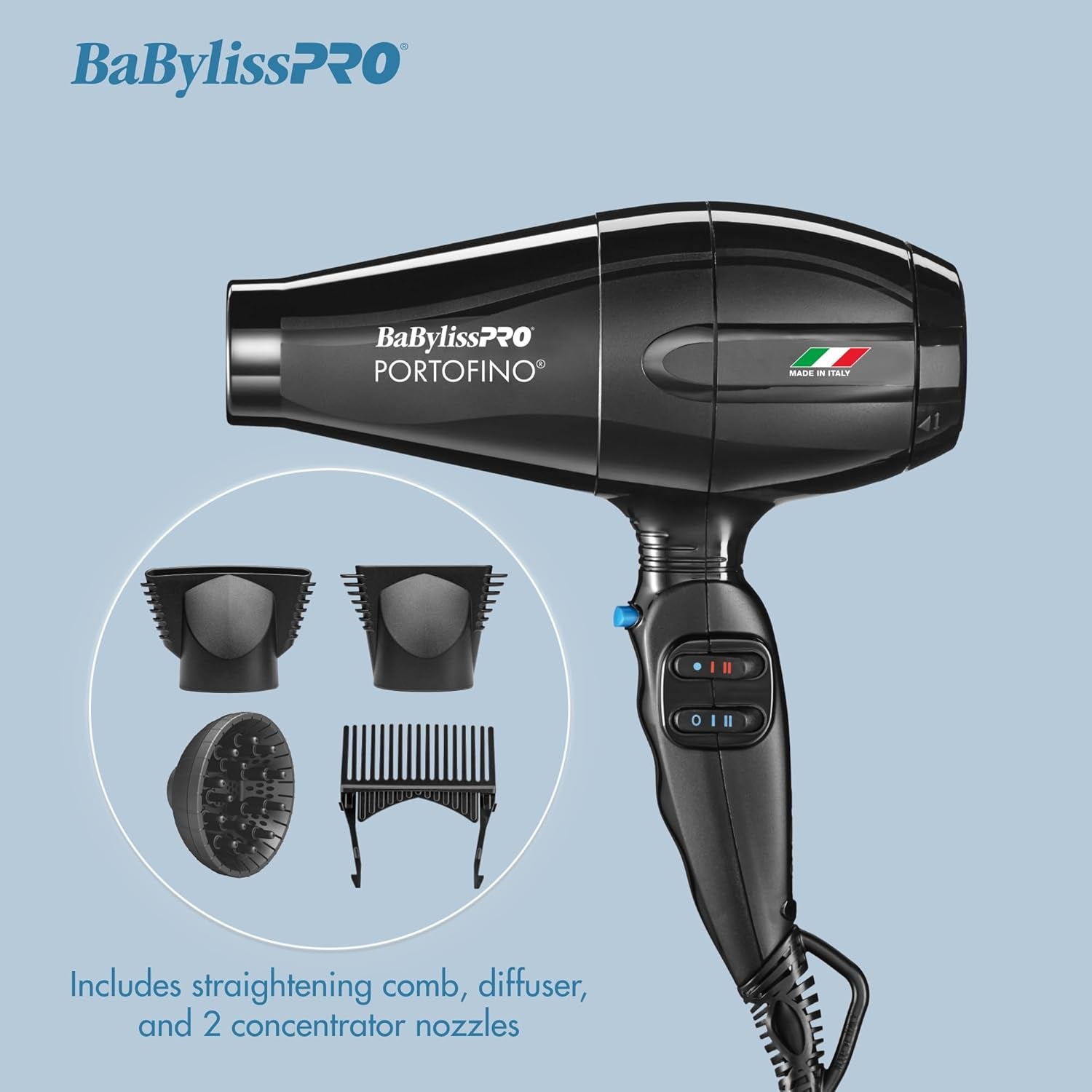 Experience Salon-Quality Results at Home with the BaBylissPRO Nano Titanium Portofino 2000 Watt Hair Dryer
