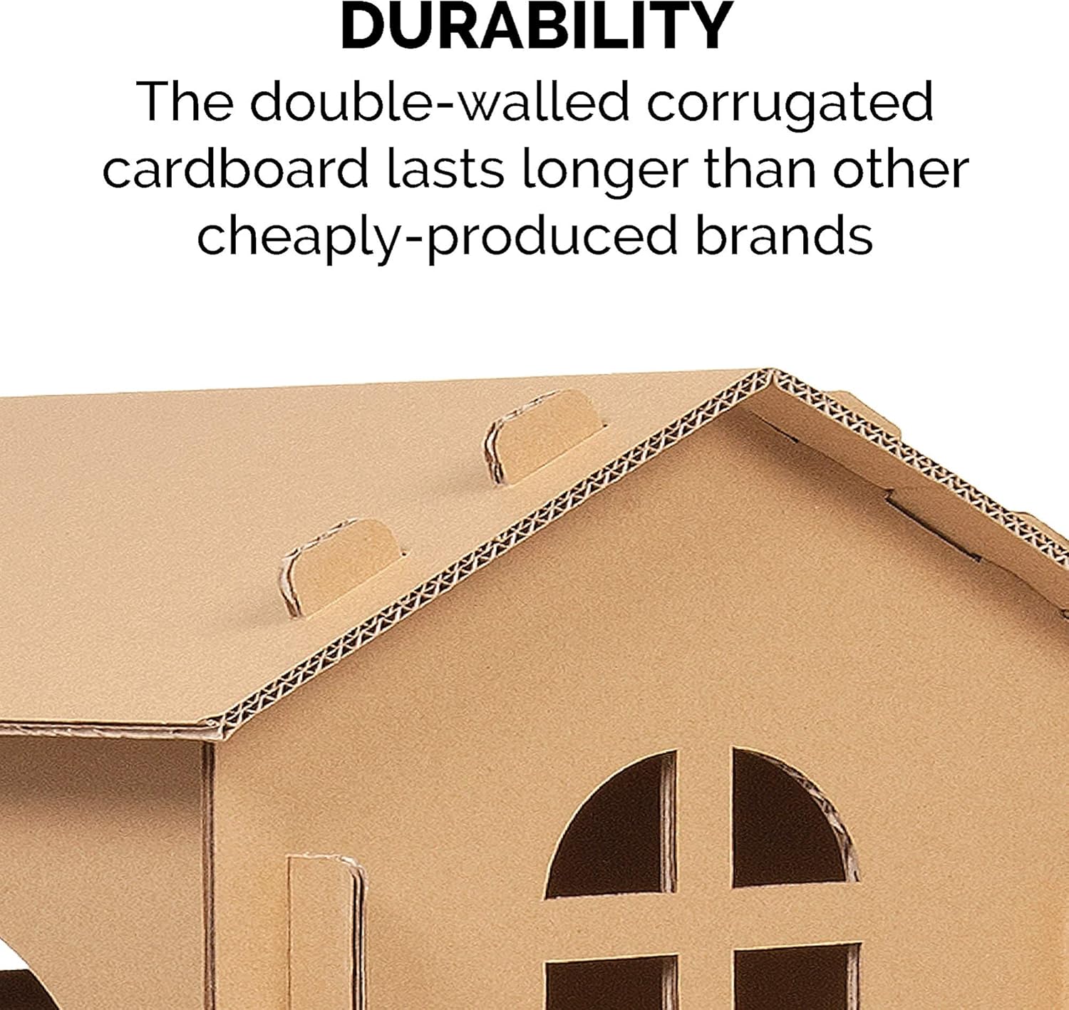 Delight Your Cat with the Townhouse Multi-Level Cardboard Cat House - Cozy Retreat with Catnip & Toys for Playful Comfort