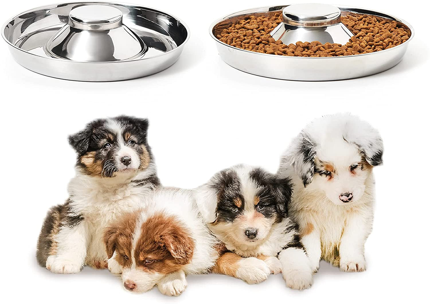 Premium Stainless Steel Dog Bowls Set of 2 - Perfect for Food and Water, Suitable for All Breeds