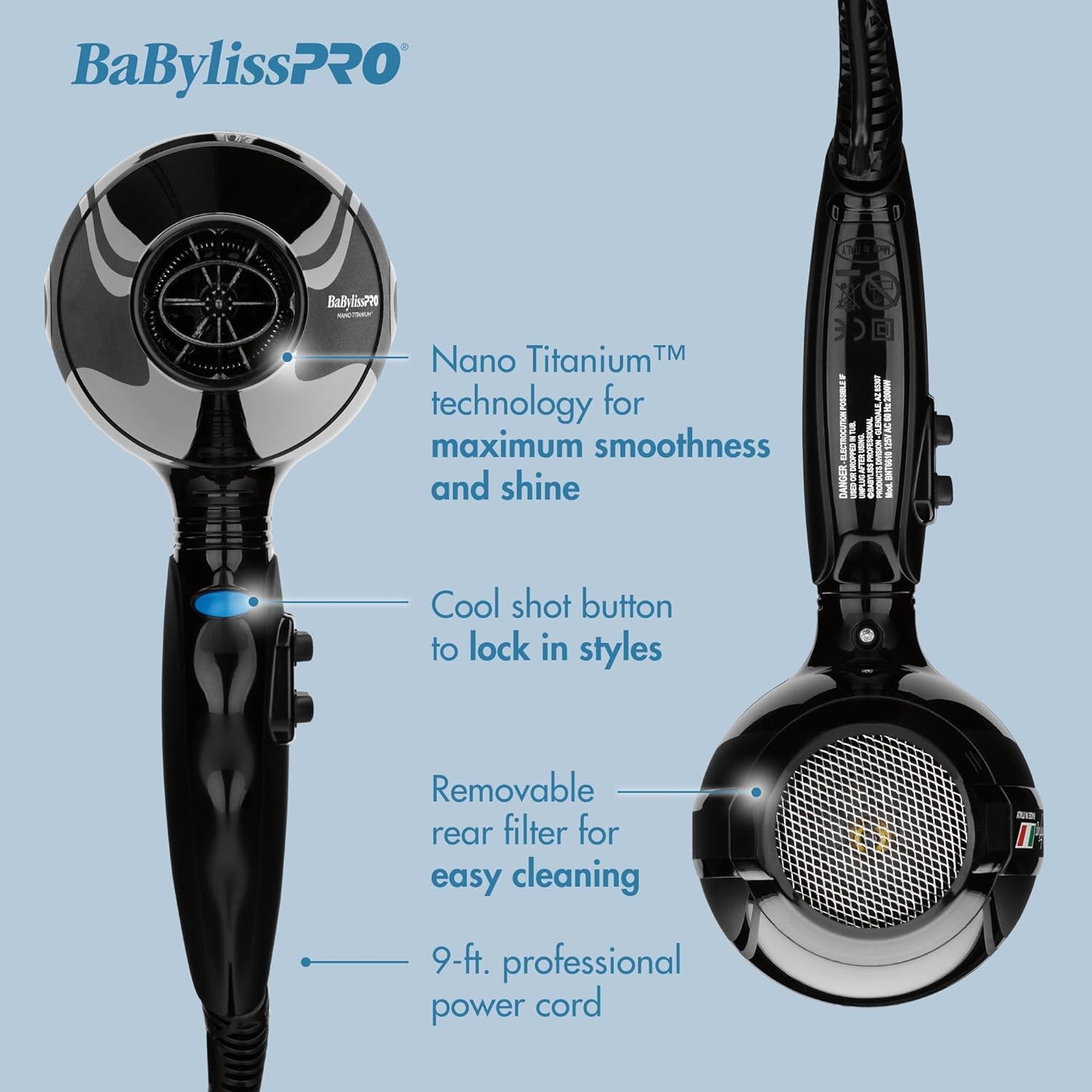 Experience Salon-Quality Results at Home with the BaBylissPRO Nano Titanium Portofino 2000 Watt Hair Dryer
