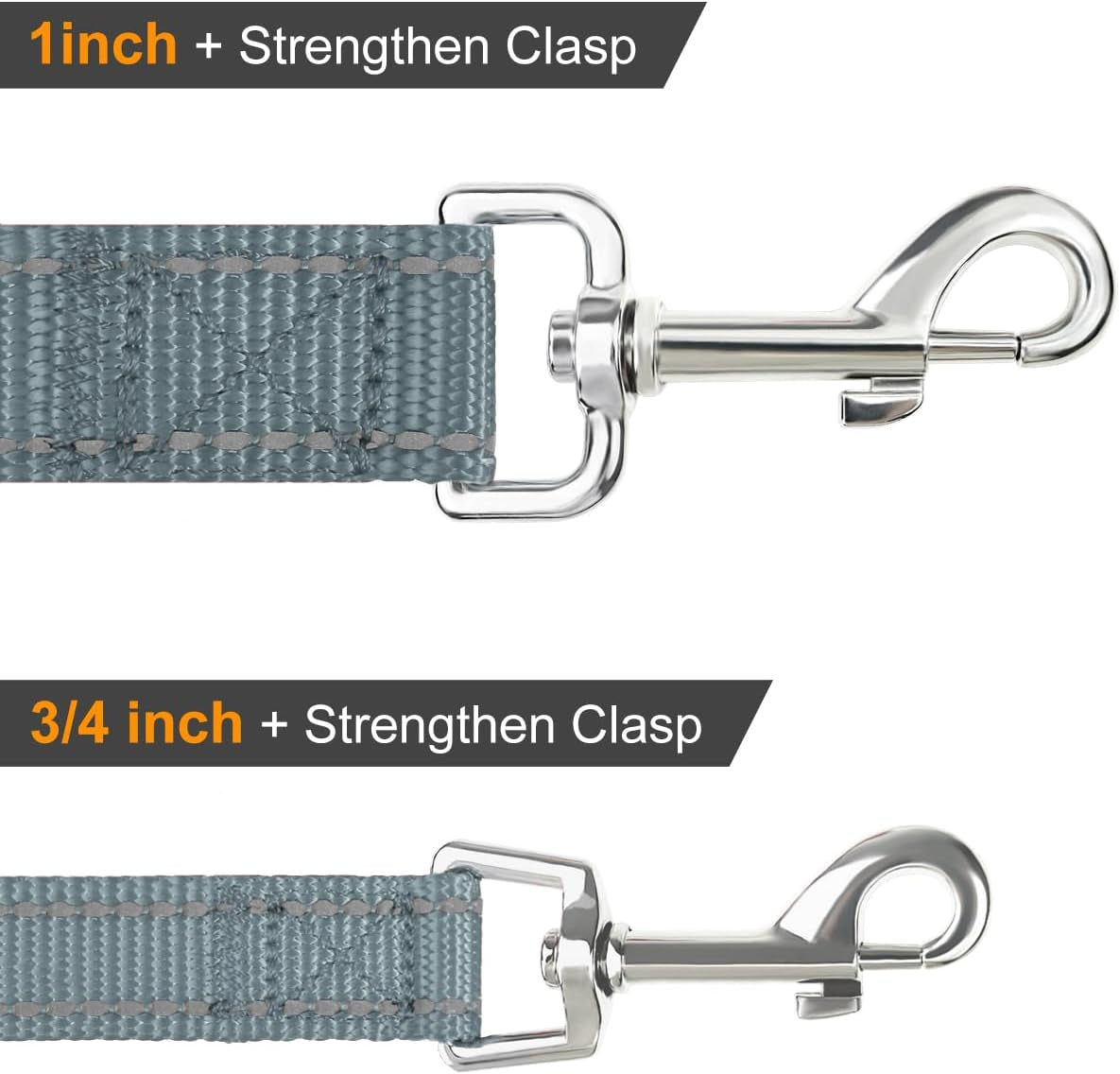 Premium Heavy-Duty Dog Leash for Small to Medium Breeds - 5 FT Reflective Nylon Walking Lead with Soft Padded Handle for Ultimate Comfort and Control, Perfect for Training and Outdoor Adventures in Gray