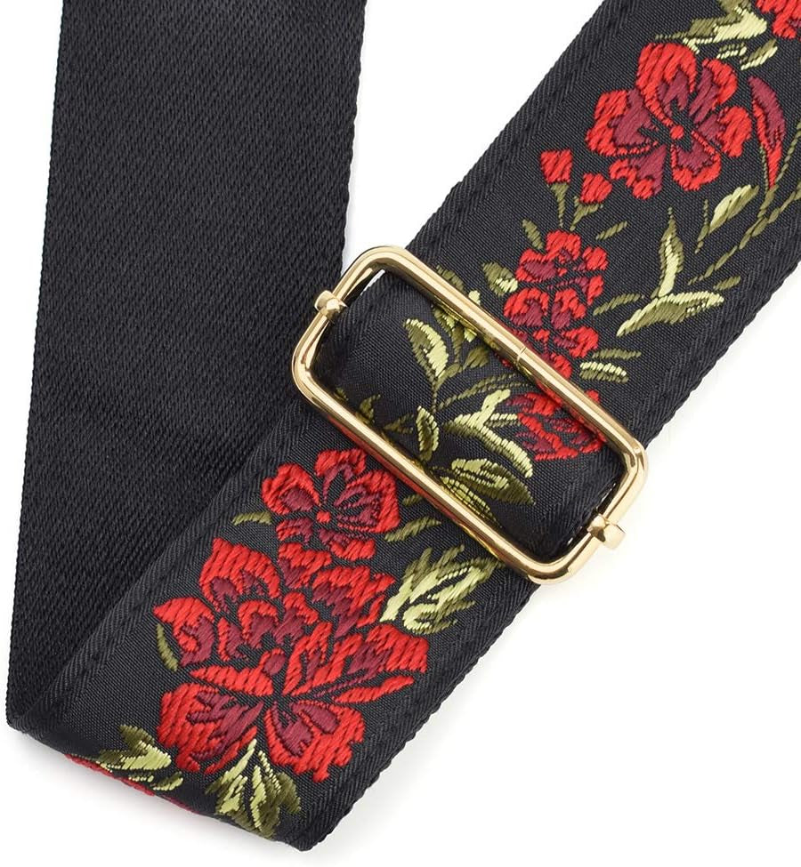Elevate Your Style with Our Chic Red Roses Handbag Strap - Perfect for Shoulder & Crossbody Use!