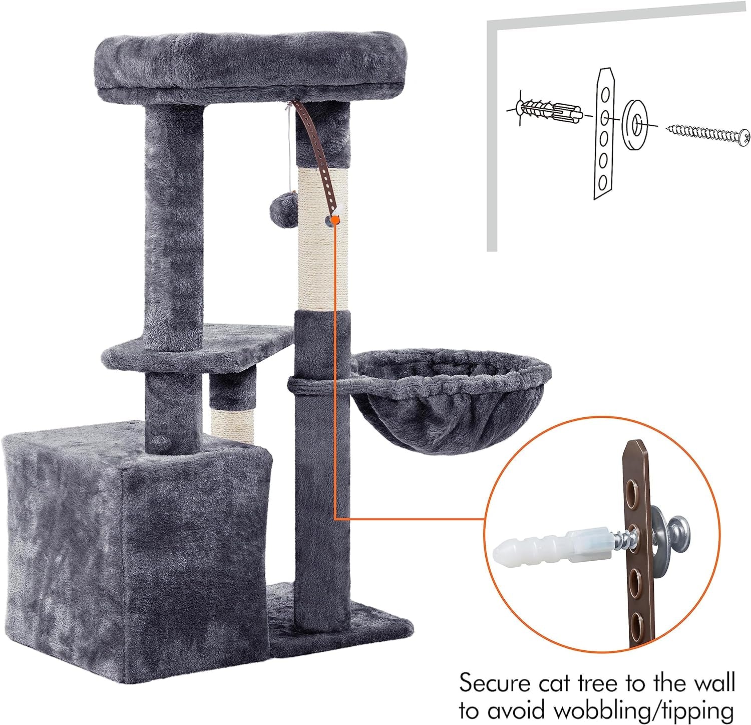 Delight Your Feline Friend with Our 34-Inch Multi-Level Cat Tree - The Ultimate Indoor Condo for Play, Scratch & Sleep!
